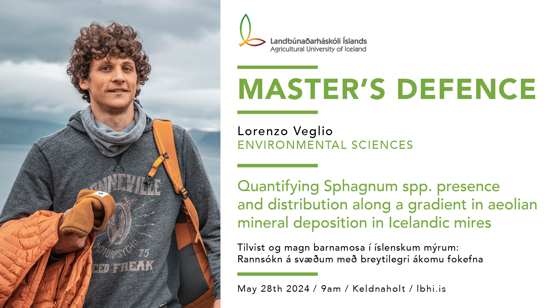 Master's defence in Environmental Sciences – Lorenzo Veglio